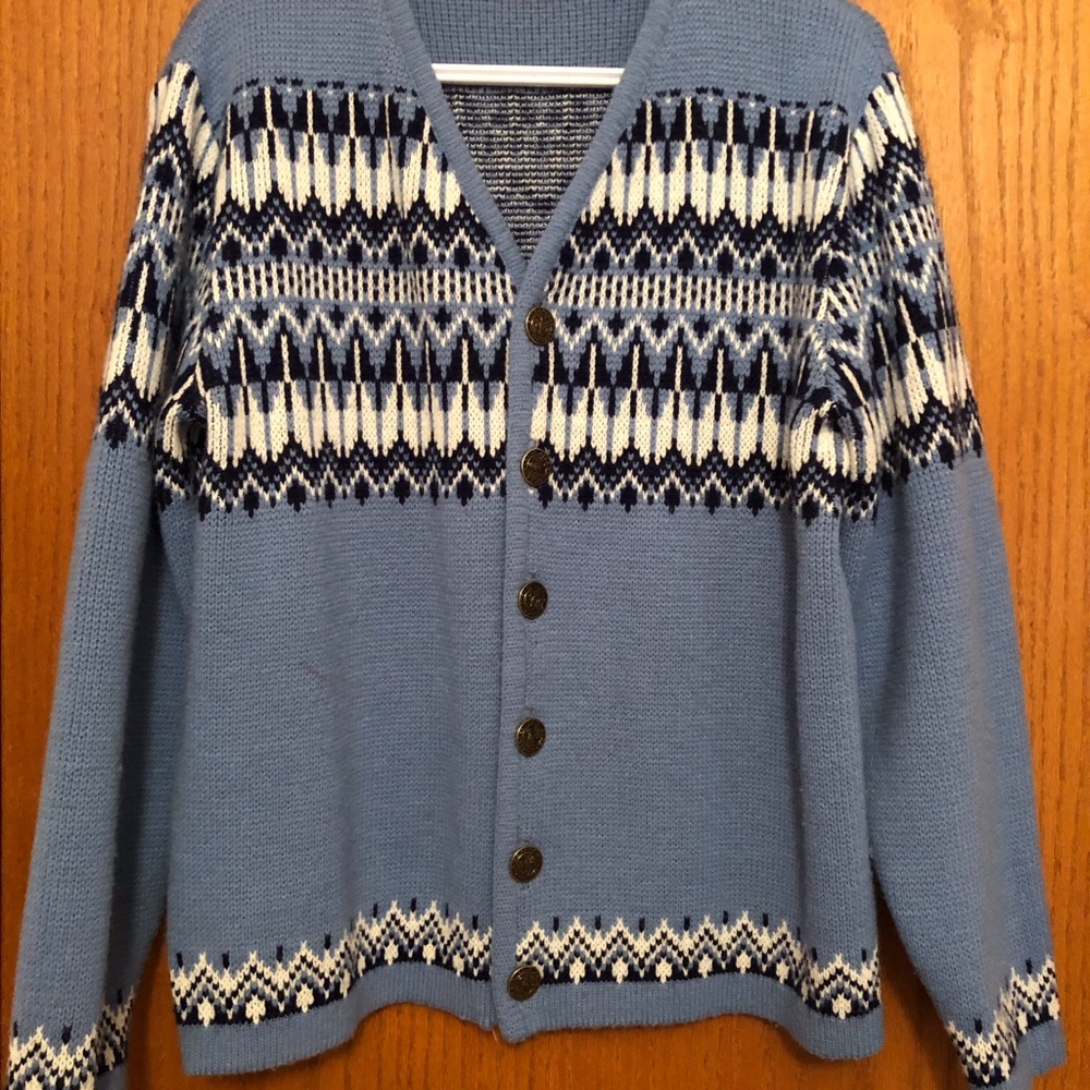 Blue “White Ram” Cardigan